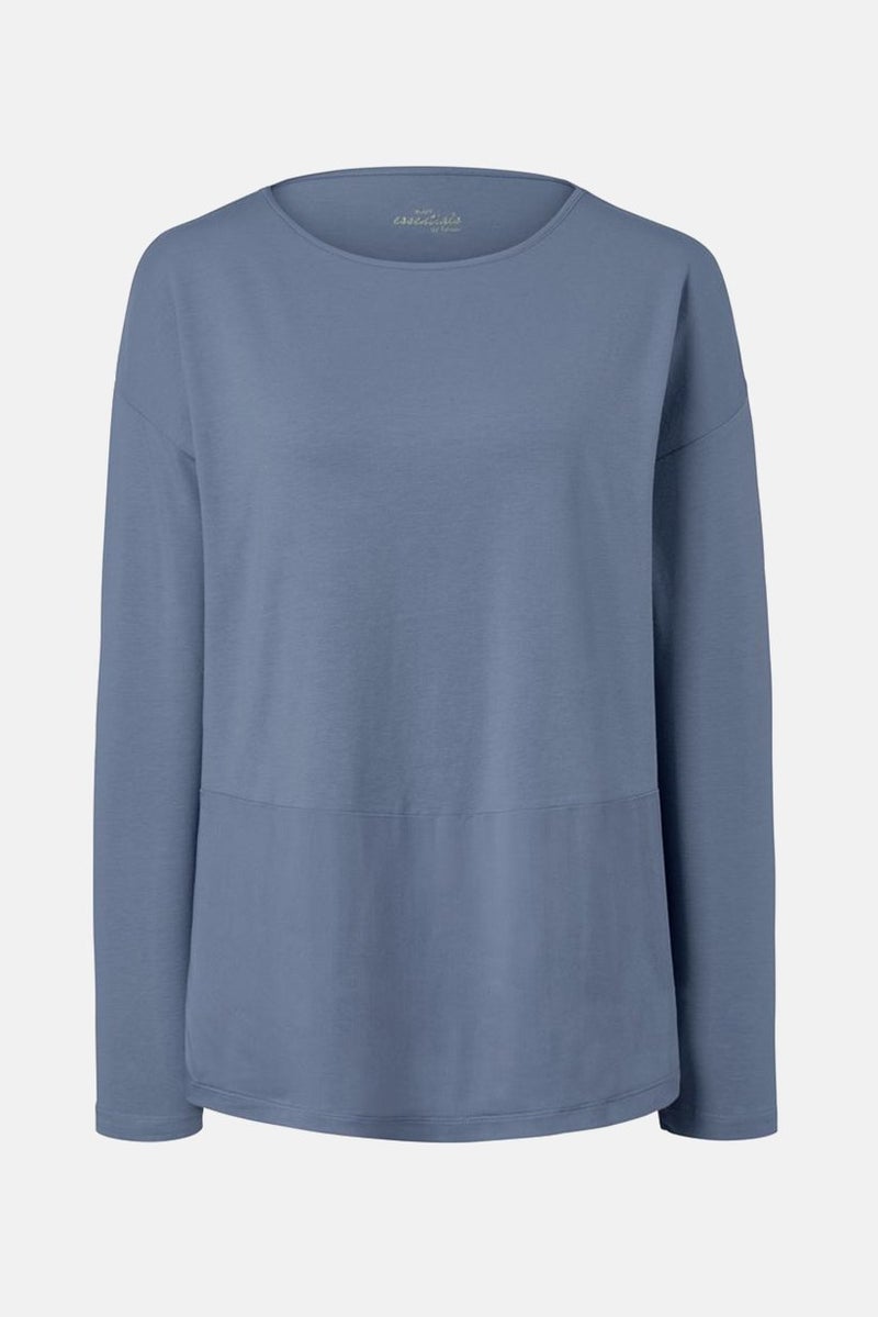 Tchibo Women Plain Long Sleeves Pajamas Set, Blue - Image 4